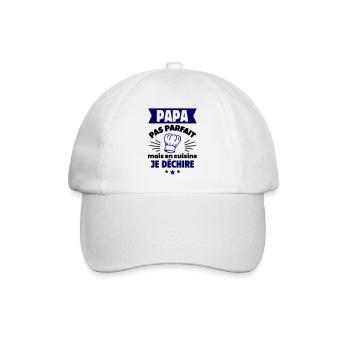 Papa pas parfait, mais en cuisine je déchire - Casquette classique - blanc/blanc - Devant