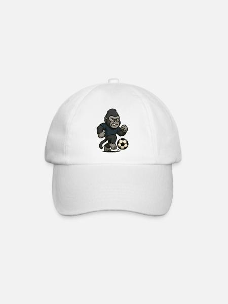 gorilla fussball - Baseballkappe - Weiß/Weiß