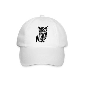 Wisdom Owl - Cooles Religionsdesign - Baseballkappe - Weiß/Weiß - Vorne