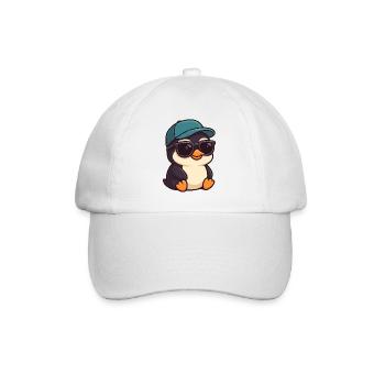 Cool penguin with sunglasses summer joy - Baseball Cap - white/white - Front