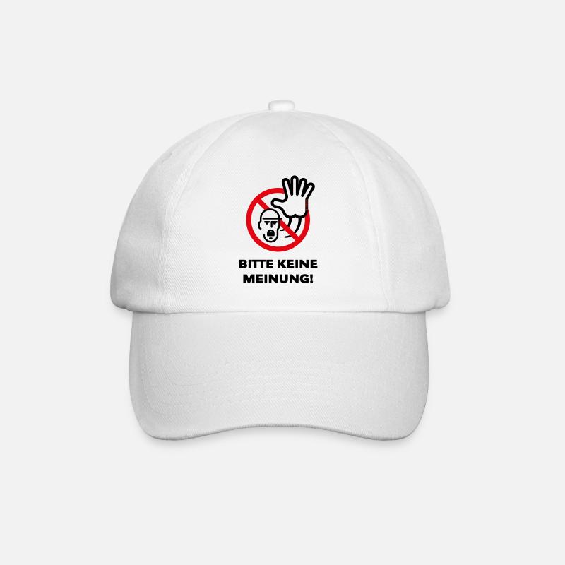 Bitte Keine Meinung! (Warnzeichen Warnschild / 2C) - Baseballkappe - Weiß/Weiß