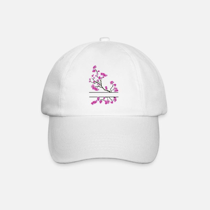 Branche de fleur avec espace de noms - Casquette classique - blanc/blanc