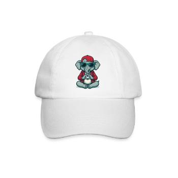 Herz-Elefant mit Style - Baseballkappe - Weiß/Weiß - Vorne