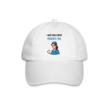 Coffee cold, patience at the end: care stress! - Baseball Cap - white/white - Front