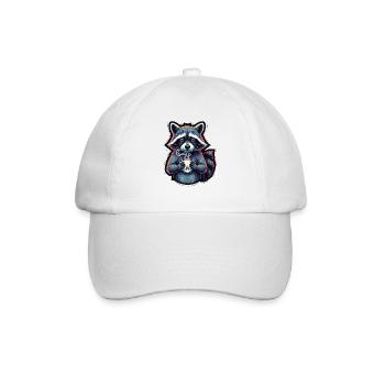 Raccoon: My coffee emergency - Baseball Cap - white/white - Front