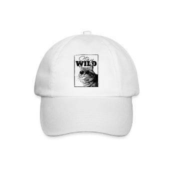 Stay Wild Cool Cat – Funny Relaxed Chonky Kitty - Baseball Cap - white/white - Front