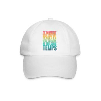 COOLER SPRUCH FÜR MEHRSPRACHLER, INTERNATIONAL - Baseballkappe - Weiß/Weiß - Vorne