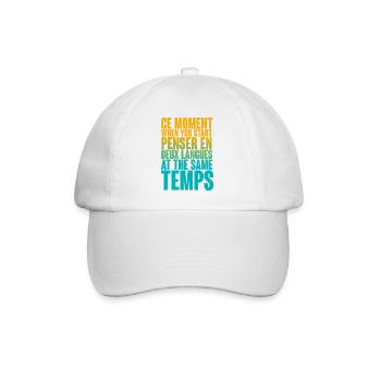 COOLER SPRUCH FÜR MEHRSPRACHLER, INTERNATIONAL - Baseballkappe - Weiß/Weiß - Vorne