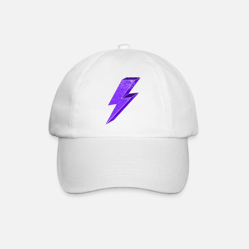 Electrifying lightning graphic for clothing 3D - Baseball Cap - white/white