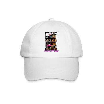 Playful mouse house with colorful design dolls - Baseball Cap - white/white - Front