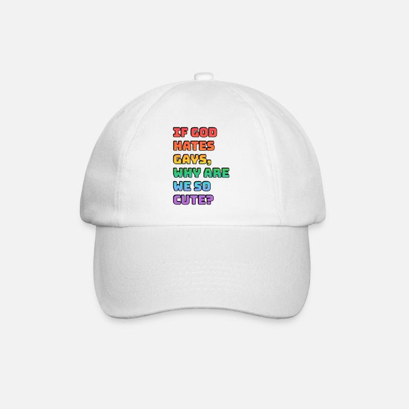 Cute Pride Rainbow Tee - Baseball Cap - white/white