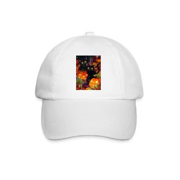 Halloween Moonlit Citrouille Chats - Casquette classique - blanc/blanc - Devant