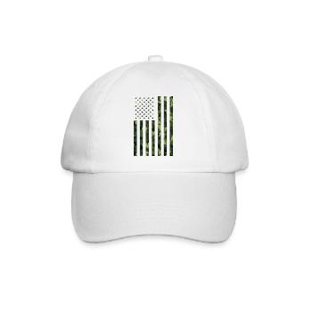 USA Flag Camo Camouflage Military Army - Baseball Cap - white/white - Front