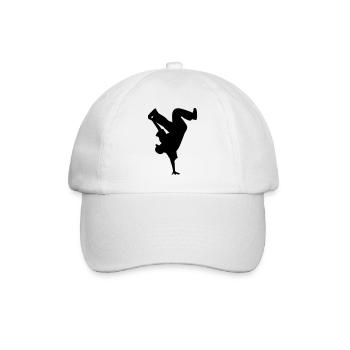B-Boy Silhouette – Breakdance Power Move Handstand - Baseball Cap - white/white - Front