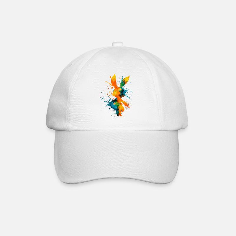 Abstract_Watercolor_Bunny_Rabbit_Splatter - Casquette classique - blanc/blanc