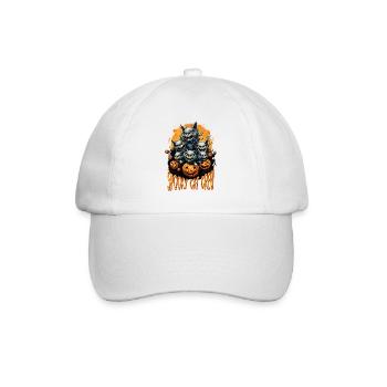 Halloween Chats Noir Citrouille Costume Effrayant - Casquette classique - blanc/blanc - Devant