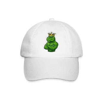 Dinosaure T-Rex fort avec couronne confiante - Casquette classique - blanc/blanc - Devant