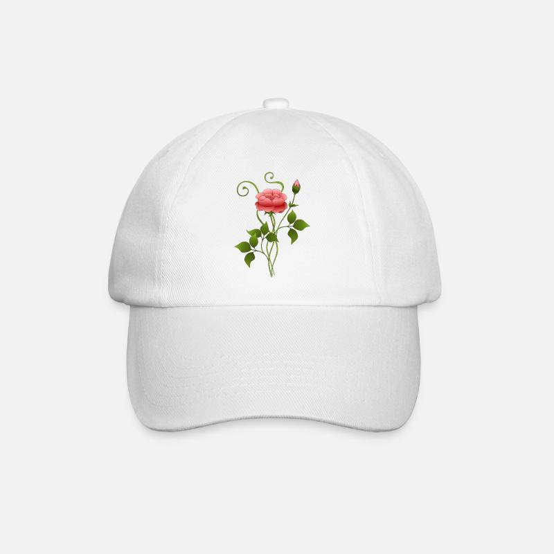 Blume - Baseballkappe - Weiß/Weiß
