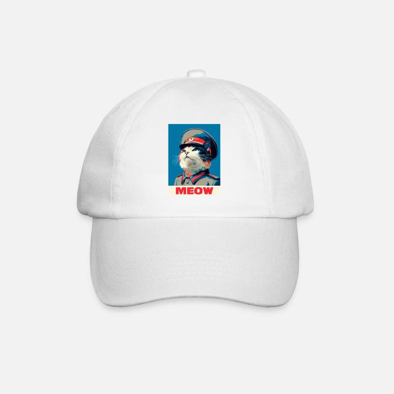 PopArt Katze - Baseballkappe - Weiß/Weiß
