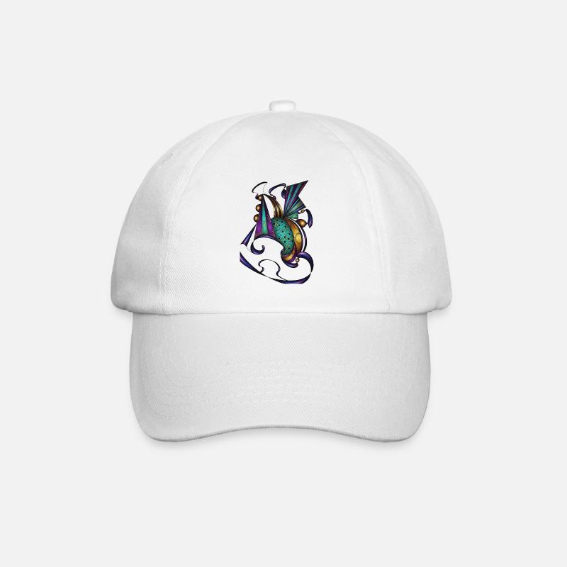 Turquoise Purple Ornamentation - Baseball Cap - white/white
