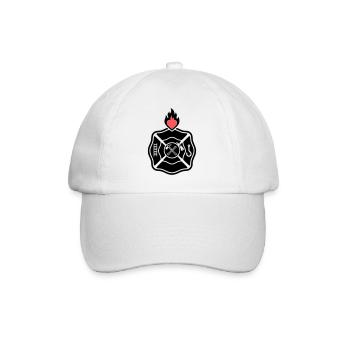Feuerwehr Emblem | Florian-Kreuz mit Herz - Baseballkappe - Weiß/Weiß - Vorne