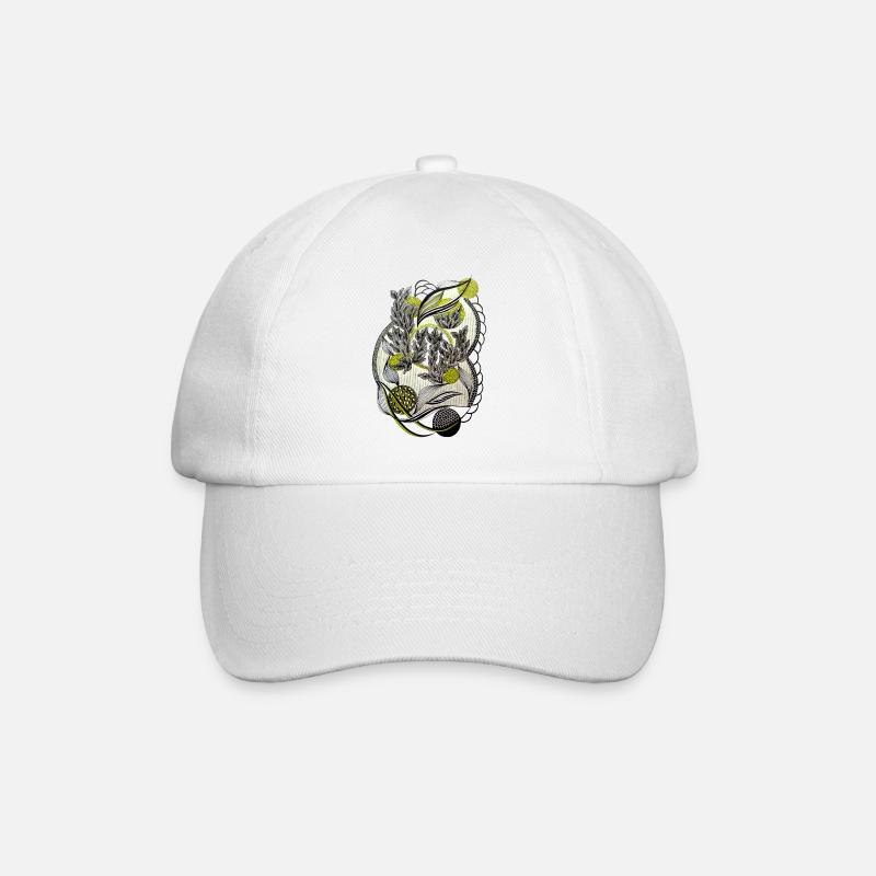 Graphismes kaléidoscopiques de plantes - Casquette classique - blanc/blanc