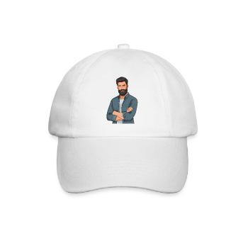 Bearded style in denim look - Baseball Cap - white/white - Front