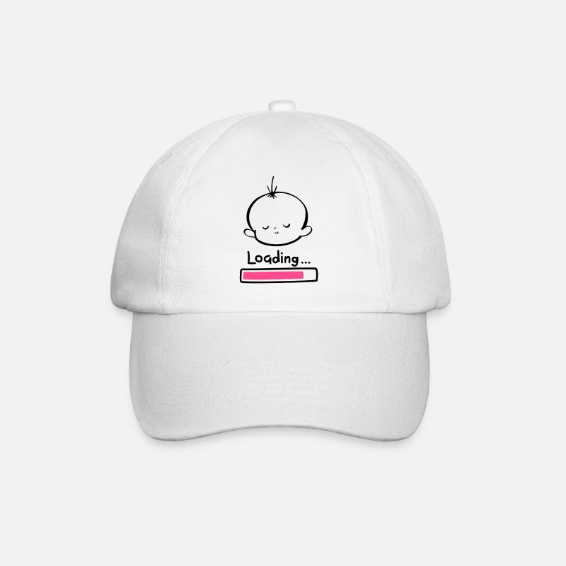Baby Loading minimal Design - Baseballkappe - Weiß/Weiß