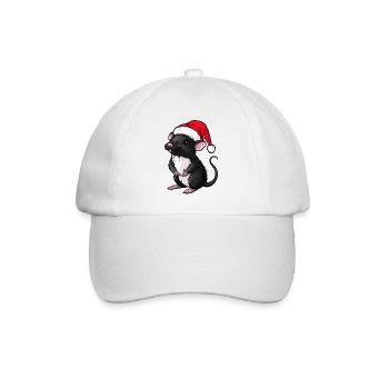 Christmas Rat - Baseball Cap - white/white - Front