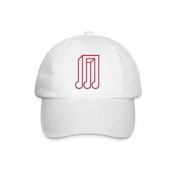 Red Geometric Music Note Optical Illusion 3D - Baseball Cap - white/white - Front