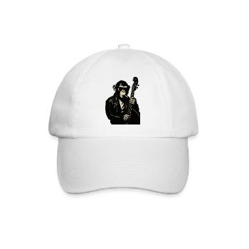 Monkey Rocker Lederbass - Baseballkappe - Weiß/Weiß - Vorne