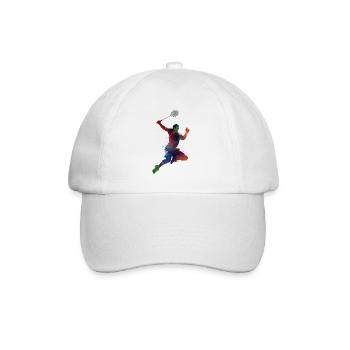 Badminton Sport Art #badminton - Baseball Cap - white/white - Front
