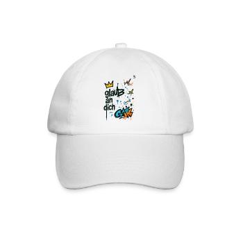 Graffiti Glaub An Dich Design - Baseballkappe - Weiß/Weiß - Vorne