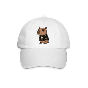 Goth Capybara Funny Emo Punk Rodents - Baseball Cap - white/white - Front