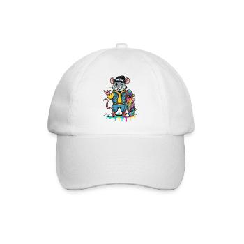 Équipe d’égouts Rat Skater - Casquette classique - blanc/blanc - Devant