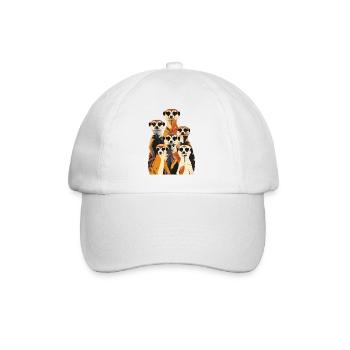 many meerkats stand and look group motif - Baseball Cap - white/white - Front