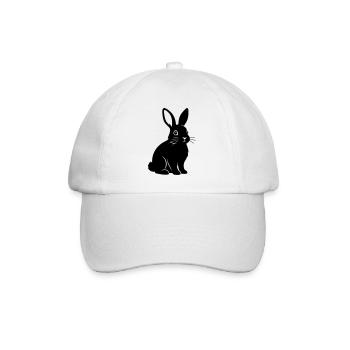 Silhouette de lapin, Vecteur noir - Casquette classique - blanc/blanc - Devant