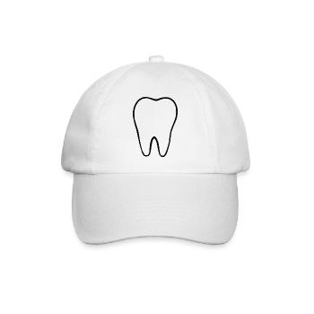 Zahn, Zähne, Zahnarzt - Baseballkappe - Weiß/Weiß - Vorne