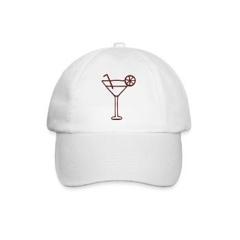 Minimalistische Cocktail-Linienkunst - Baseballkappe - Weiß/Weiß - Vorne