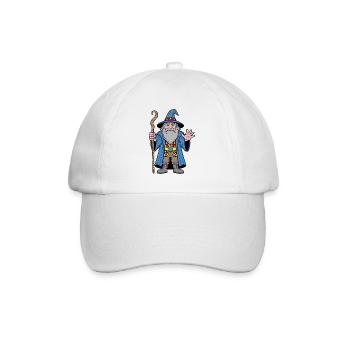 Cosmic Wizard in Starry Hat - Baseball Cap - white/white - Front