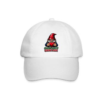 Böser Gnom, Dunkler Gnom, Goth-gnom, Lustiger Gnom - Baseballkappe - Weiß/Weiß - Vorne