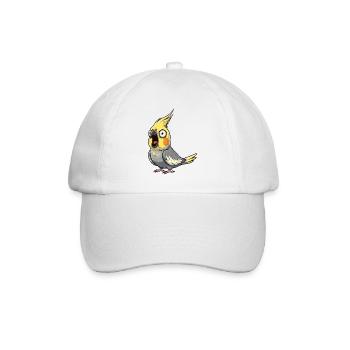 Gelber Cockatiel Aufruhr - Baseballkappe - Weiß/Weiß - Vorne
