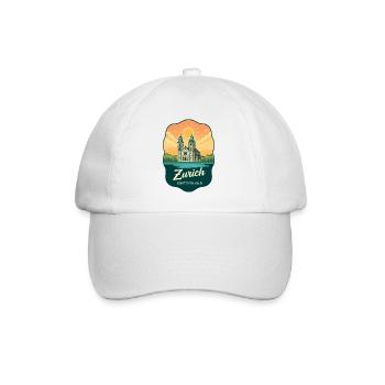 Zurich Grossmünster, Suisse Voyage Vintage - Casquette classique - blanc/blanc - Devant