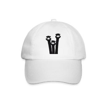 Nandu, Straußenkopf, Emu, Strauß - Baseballkappe - Weiß/Weiß - Vorne