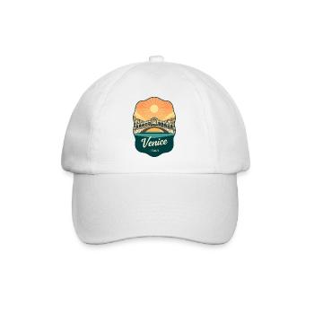 Insigne vintage du coucher de soleil du pont Venice Rialto - Casquette classique - blanc/blanc - Devant