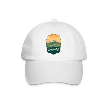 Badge rétro du coucher de soleil de la forteresse de Salzbourg - Casquette classique - blanc/blanc - Devant