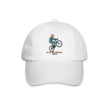 60 Is The New 20 MPH Cycling Sticker - Baseball Cap - white/white - Front