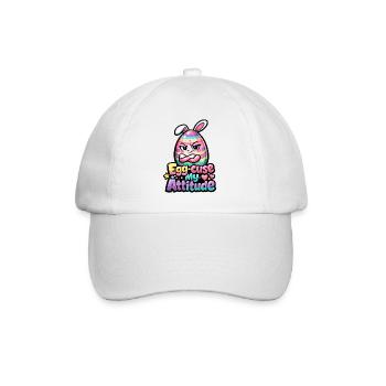 Excuse my Attitude Easter Pun - Baseball Cap - white/white - Front