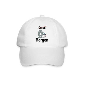 KEIN GUTEN MORGEN – MÜDE KATZE! KAFFEE, KEINE LUST - Baseballkappe - Weiß/Weiß - Vorne