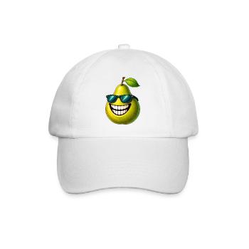 Coole Birne Sommer Obst Süß Sonnenbrille - Baseballkappe - Weiß/Weiß - Vorne